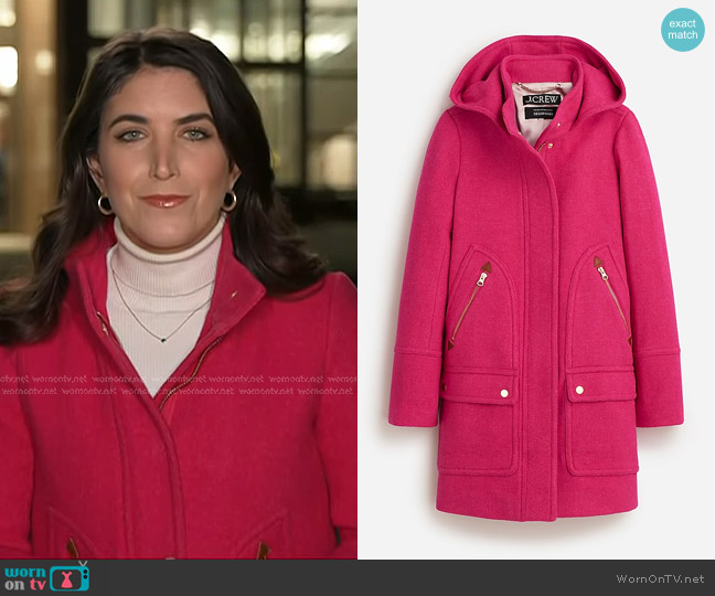 J. Crew Chateau Parka in Italian stadium-cloth wool worn by Liz Kreutz on Today